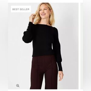 Ann Taylor balloon sleeve sweater. Size medium. Rhinestone detail on cuff